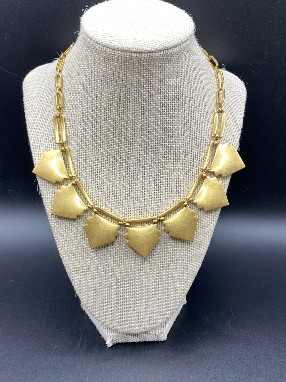 STELLA & DOT Zia Necklace New In Box Statement Black Turqoise Gold Tone - Picture 11 of 12